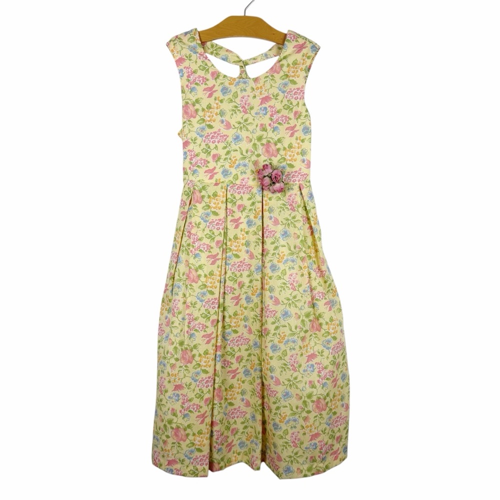 Vintage Bonnie Jean New York Sleeveless Floral Dress Size 10